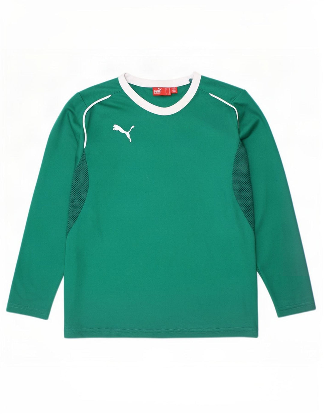 Puma Boys Top Long Sleeve 9-10 Years Green Colourblock