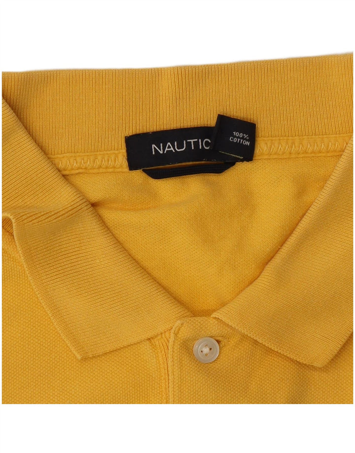 Nautica Mens Polo Shirt 2XL Yellow Cotton
