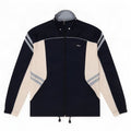 Asics Mens Tracksuit Top Jacket Medium Navy Blue Colourblock Polyester