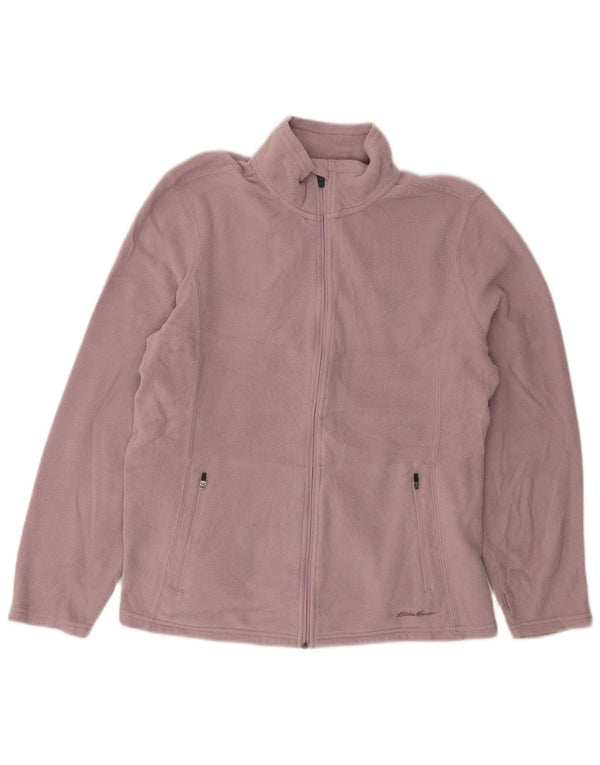 Eddie Bauer Womens Fleece Jacket UK 16 Large Purple Polyester
