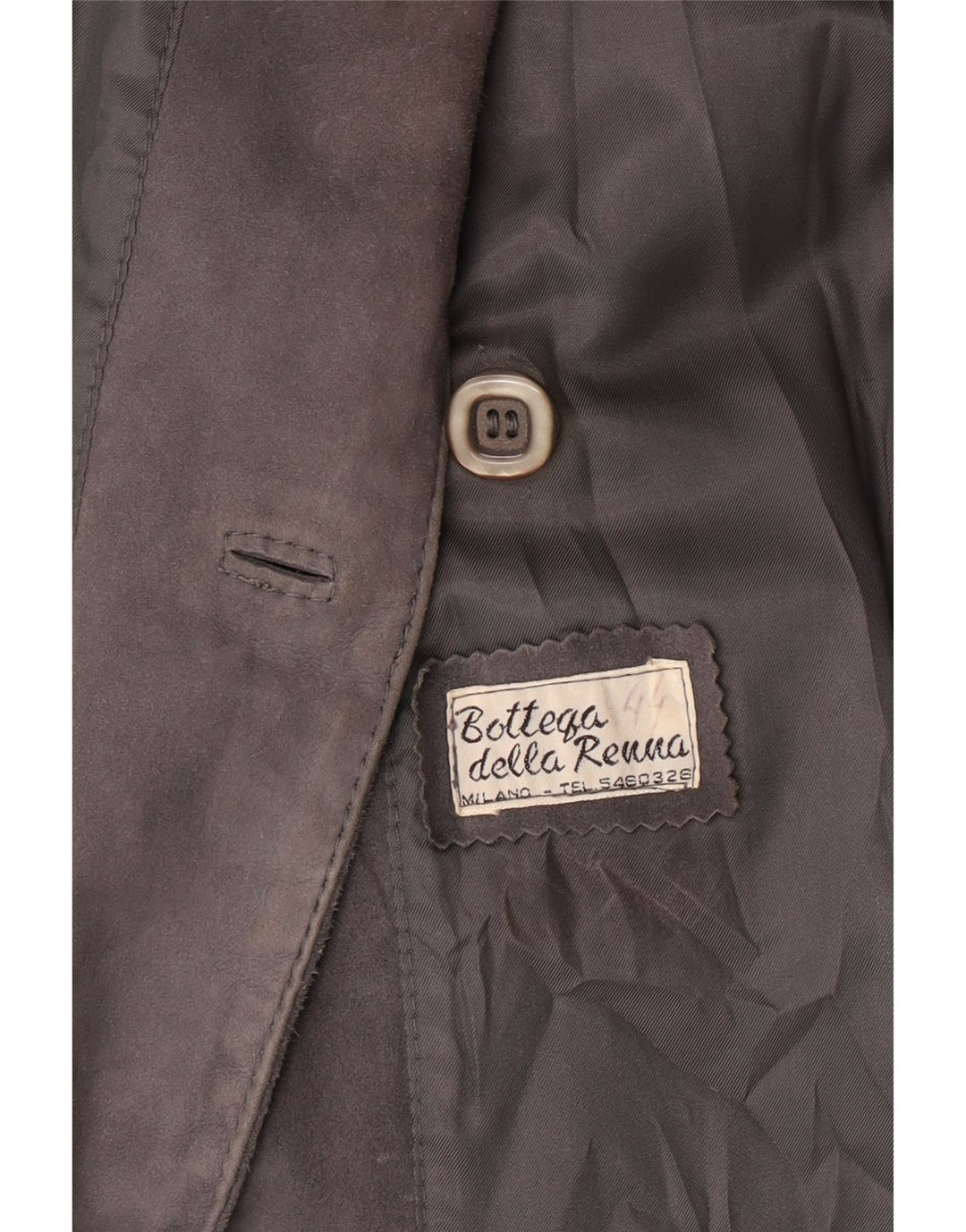 VINTAGE Womens Double Breasted Suede Blazer Jacket UK 14 Medium Grey