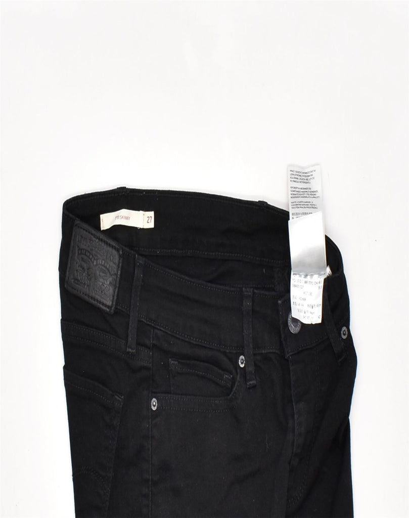 LEVI'S Womens 711 Skinny Jeans W27 L30 Black Cotton | Vintage | Thrift | Second-Hand | Used Clothing | Messina Hembry 