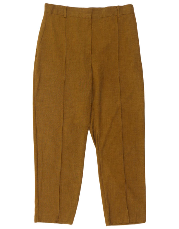 Marks & Spencer Womens High Waist Suit Trousers UK 16 Large W32 L28 Khaki