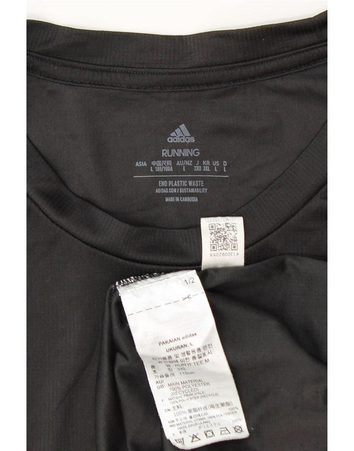 Adidas Mens Aeroready Graphic T-Shirt Top Large Black Polyester