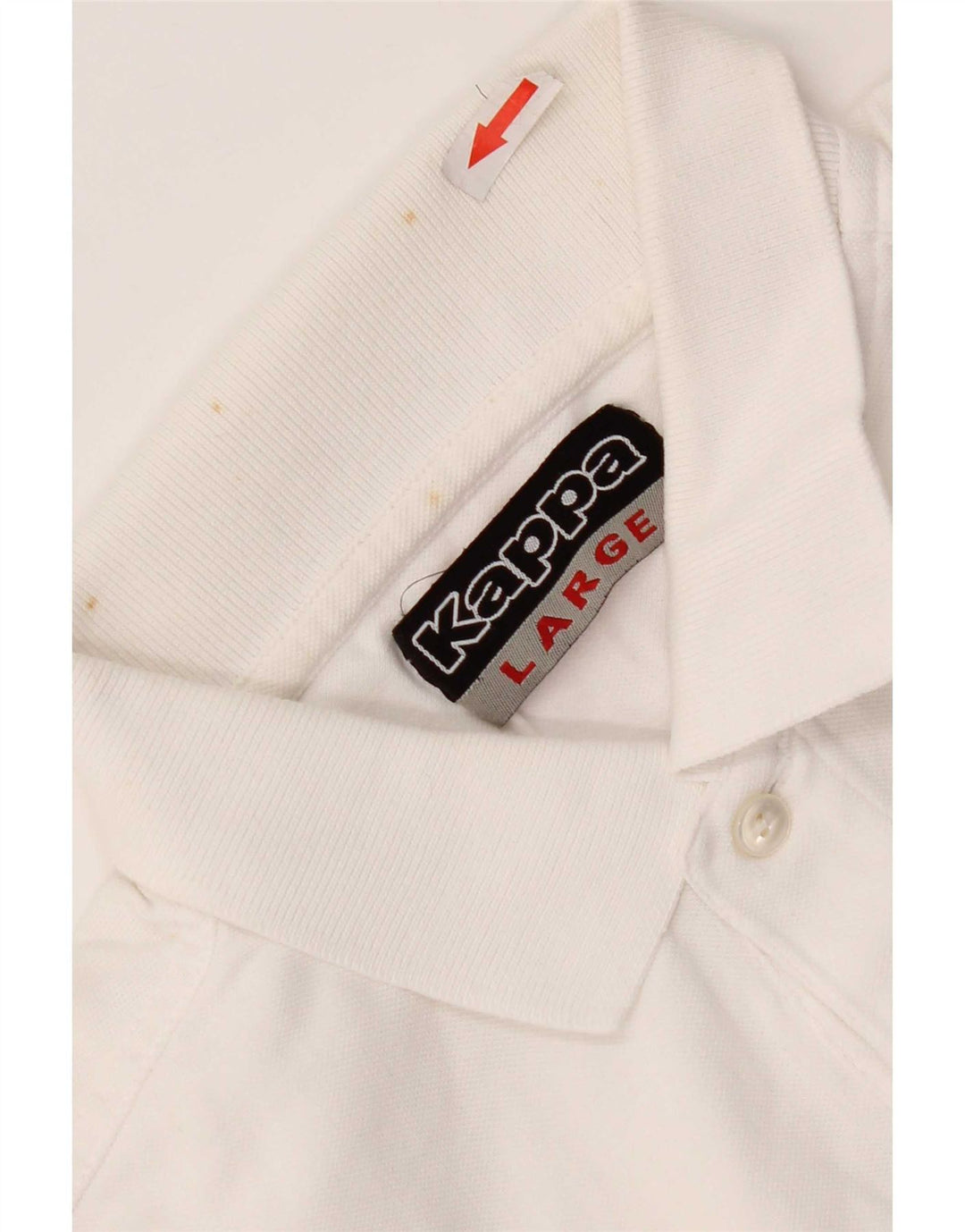 Kappa Mens Polo Shirt Large White Cotton