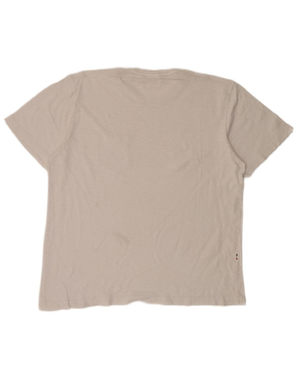 Lacoste Mens T-Shirt Top Size 7 2XL White Flecked Cotton