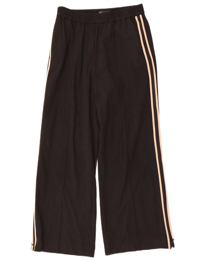 Marks & Spencer Womens Wide Leg Tracksuit Trousers UK 12 Medium Black