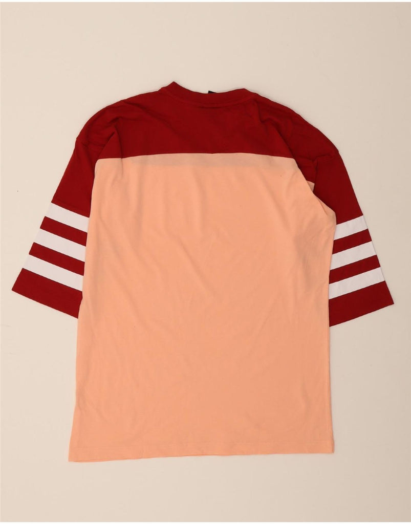 ADIDAS Womens Oversized Top 3/4 Sleeve UK 12/14 Medium Pink Colourblock Vintage Adidas and Second-Hand Adidas from Messina Hembry 