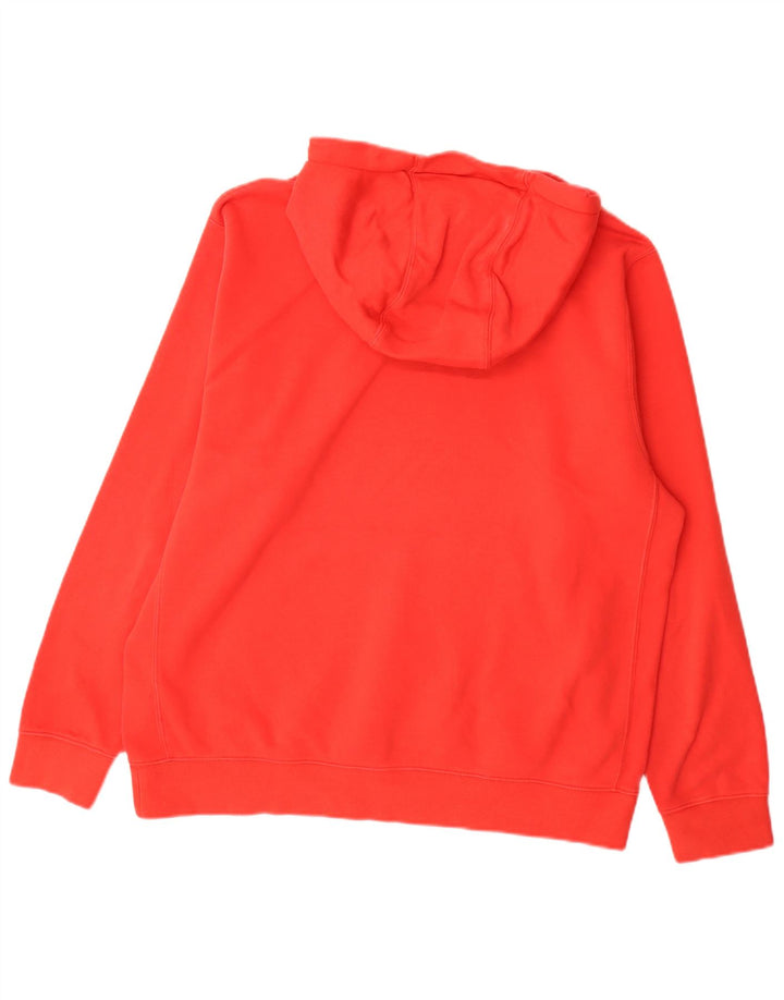 Nike Mens Hoodie Jumper Large Red Cotton
