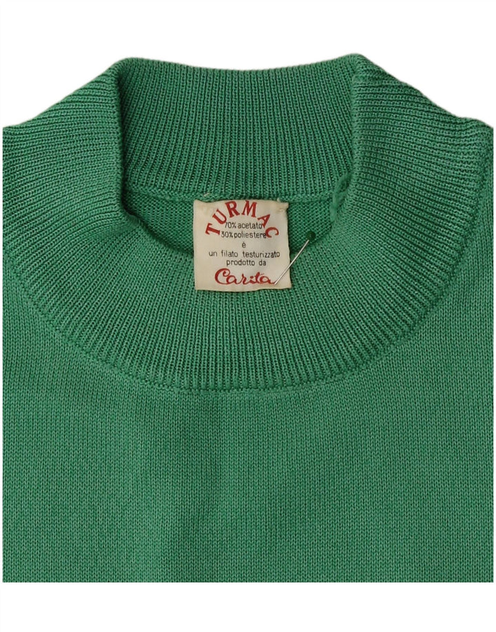 Vintage Womens Vest Tank Top UK 14 Medium Green Acetate