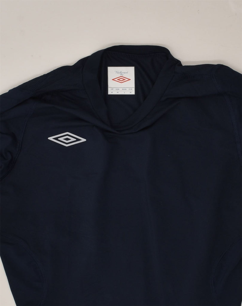 UMBRO Womens Top Long Sleeve UK 12 Medium Navy Blue Polyester | Vintage Umbro | Thrift | Second-Hand Umbro | Used Clothing | Messina Hembry 