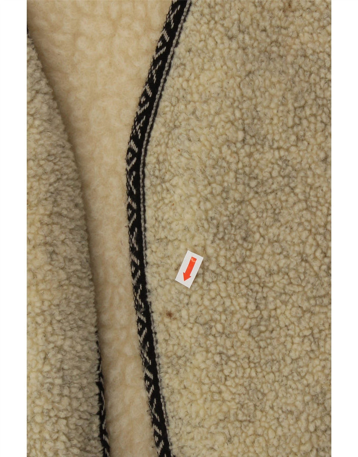 VINTAGE Mens Sherpa Gilet IT 52/54 XL Beige New Wool