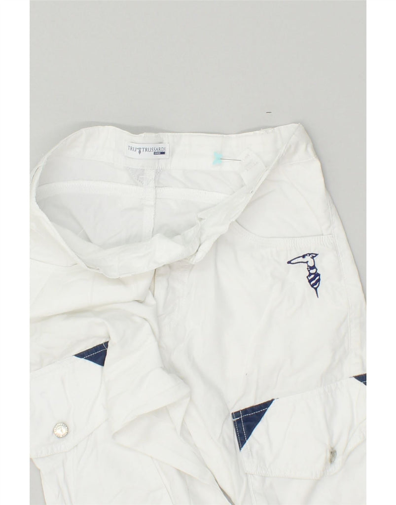 TRUSSARDI Boys Cargo Shorts 9-10 Years W26 White | Vintage Trussardi | Thrift | Second-Hand Trussardi | Used Clothing | Messina Hembry 