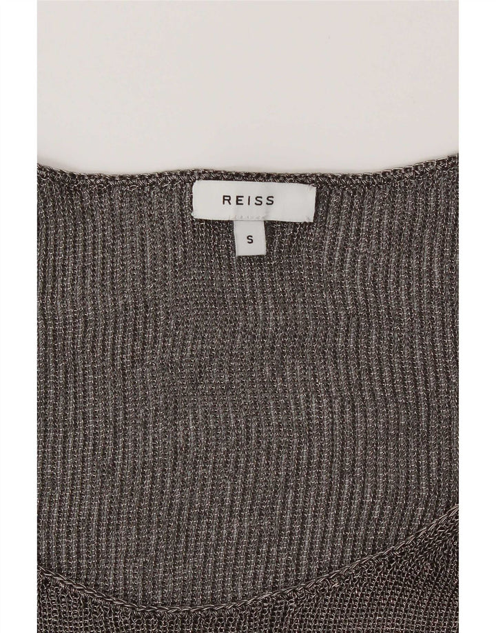 Reiss Womens Blouse Top UK 10 Small Grey Flecked