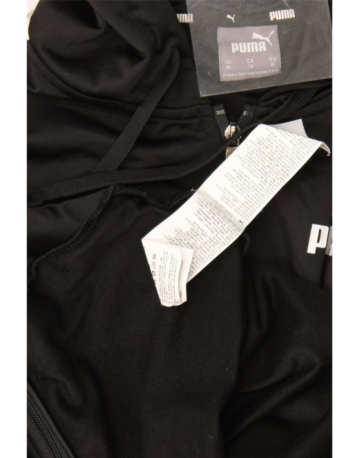 Puma Mens Zip Hoodie Sweater XL Black Colourblock Polyester