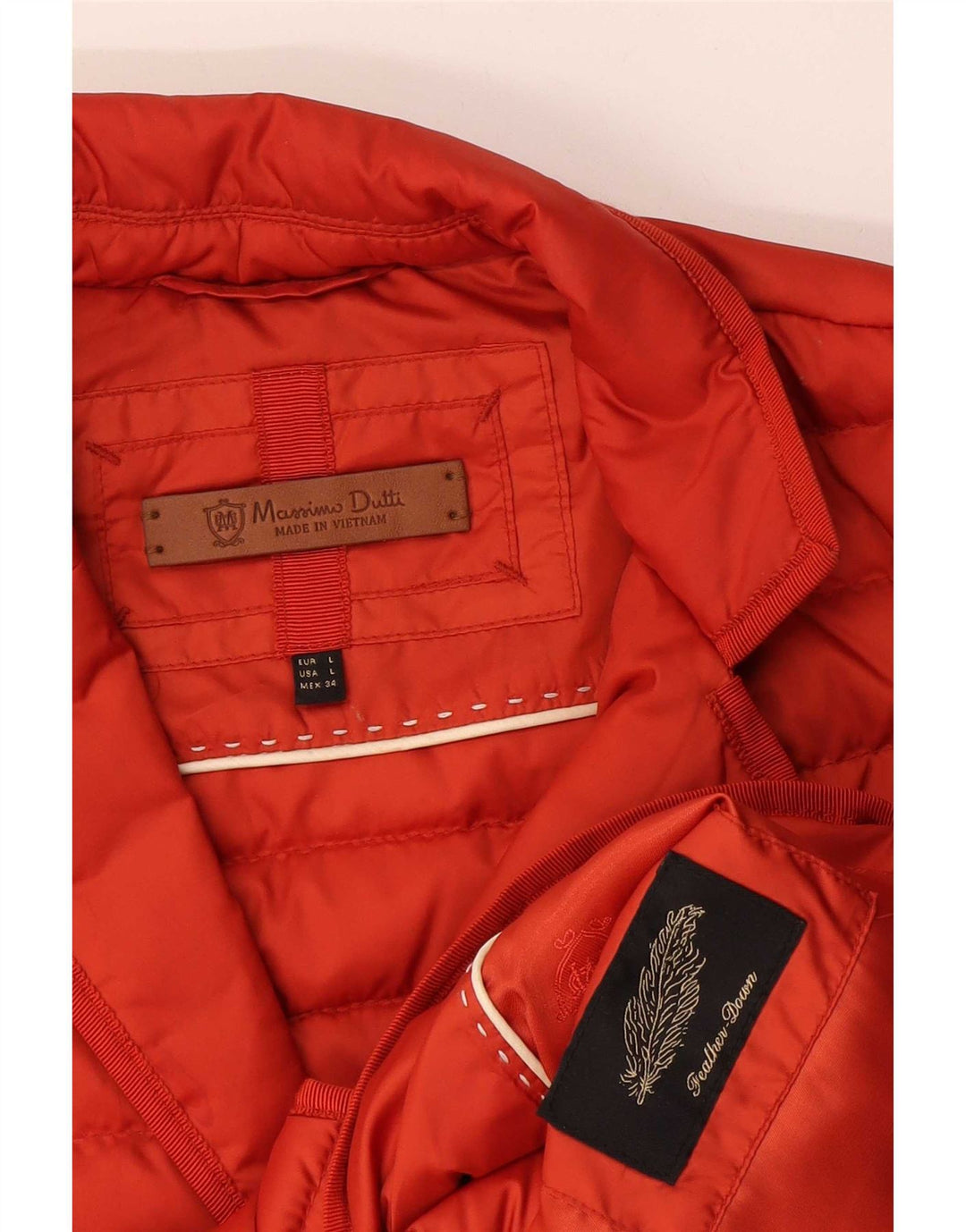 Massimo Dutti Womens Padded Jacket UK 16 Large Orange
