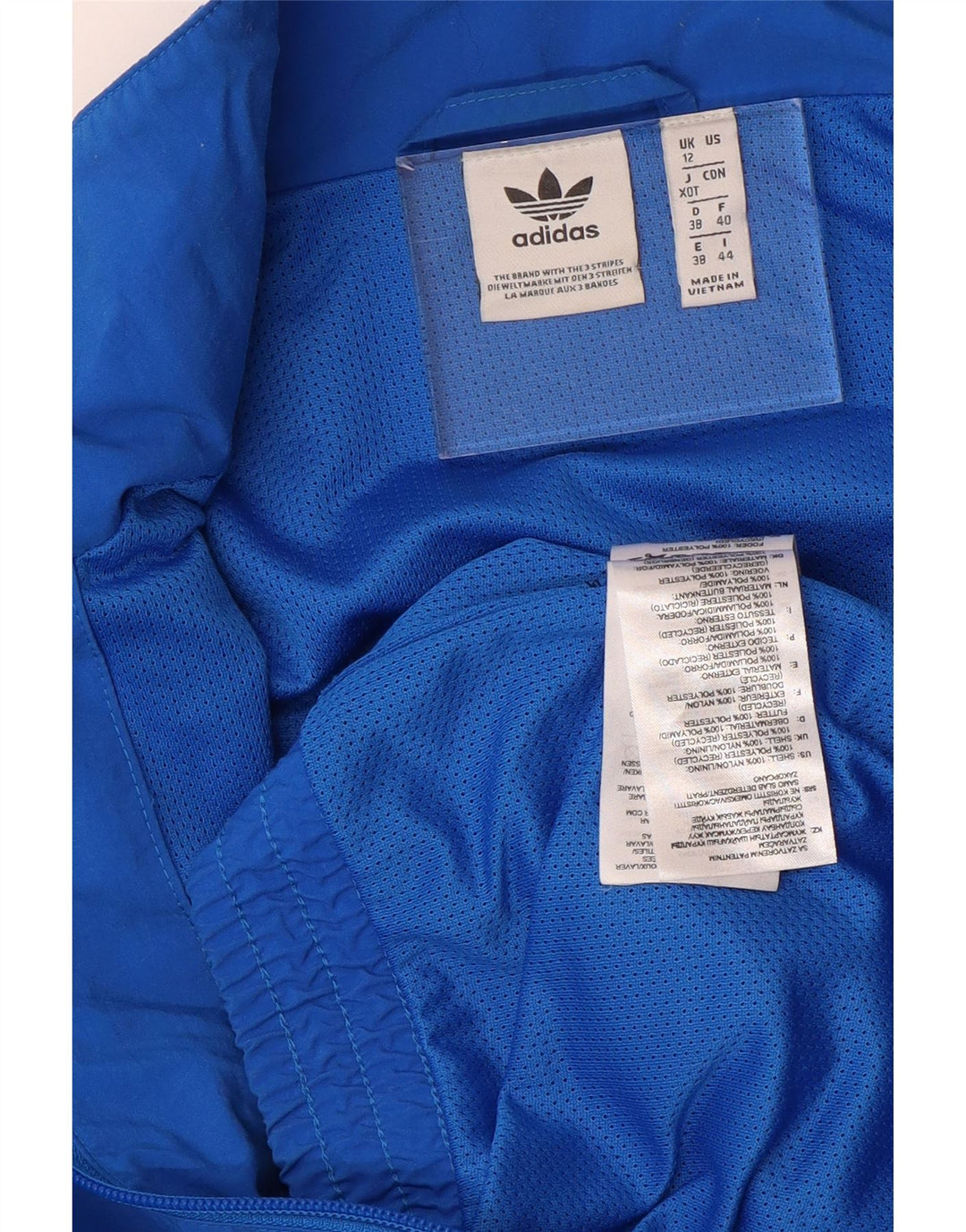 Adidas Womens Tracksuit Top Jacket UK 12 Medium Blue Nylon