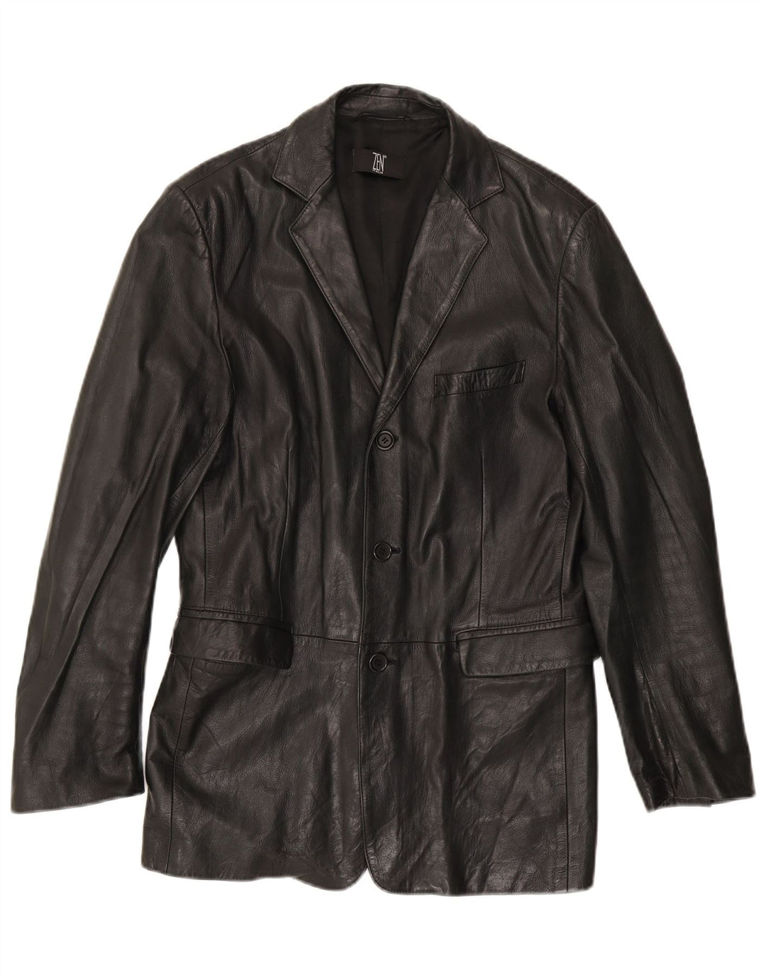 Zen Womens Leather Jacket IT 50 XL Black Leather