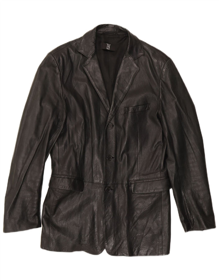 Zen Womens Leather Jacket IT 50 XL Black Leather