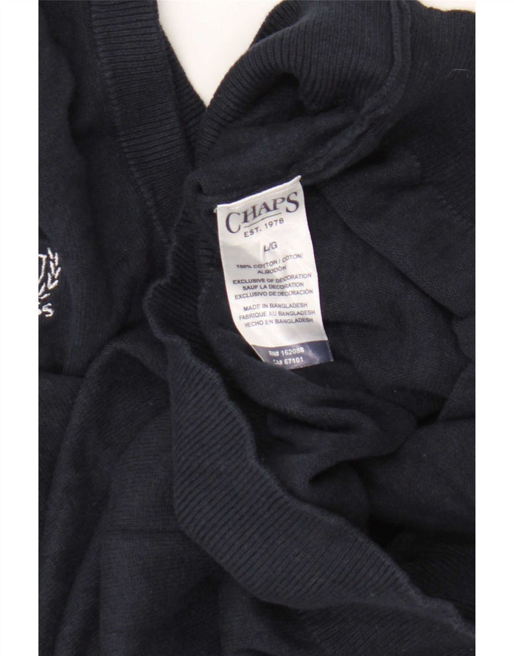 Chaps Mens Vest Tank Top Large Navy Blue Cotton