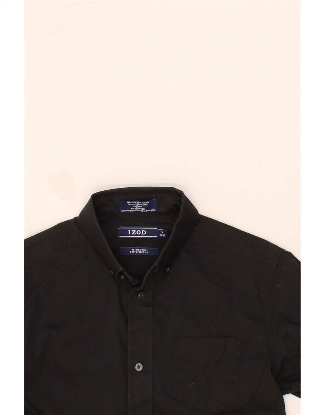 IZOD Boys Stretch Shirt 10-11 Years Medium Black Cotton Vintage Izod and Second-Hand Izod from Messina Hembry 