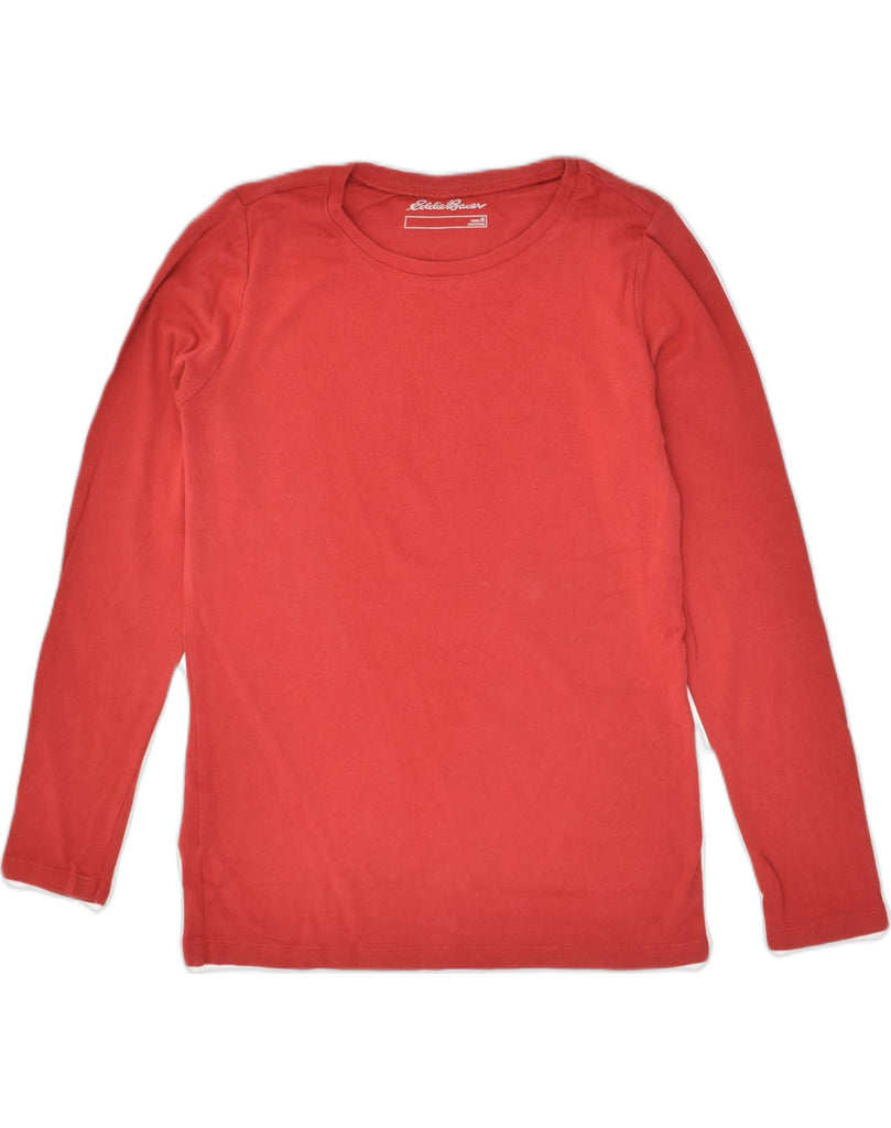 EDDIE BAUER Womens Top Long Sleeve UK 14 Medium Red Cotton | Vintage Eddie Bauer | Thrift | Second-Hand Eddie Bauer | Used Clothing | Messina Hembry 