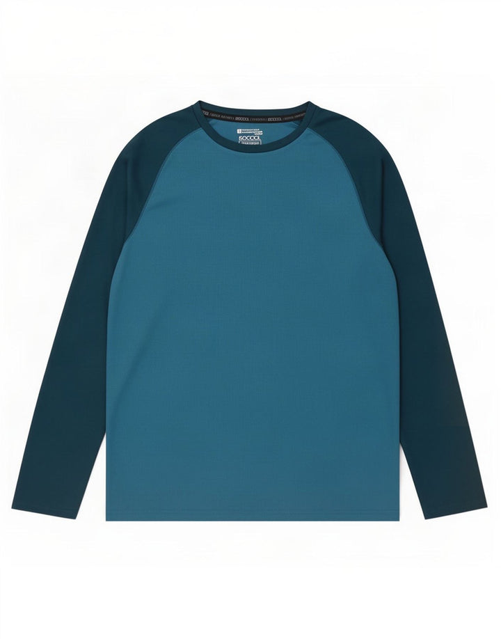 Mountain Warehouse Mens IsoCool Top Long Sleeve Medium Blue Colourblock
