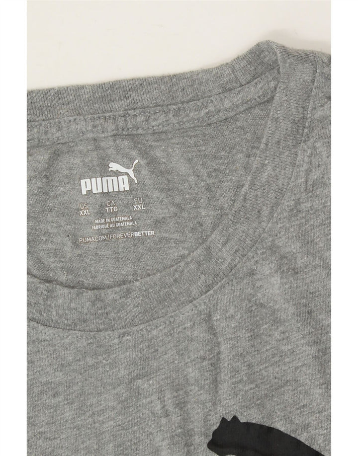 PUMA Mens Graphic T-Shirt Top 2XL Grey Vintage Puma and Second-Hand Puma from Messina Hembry 