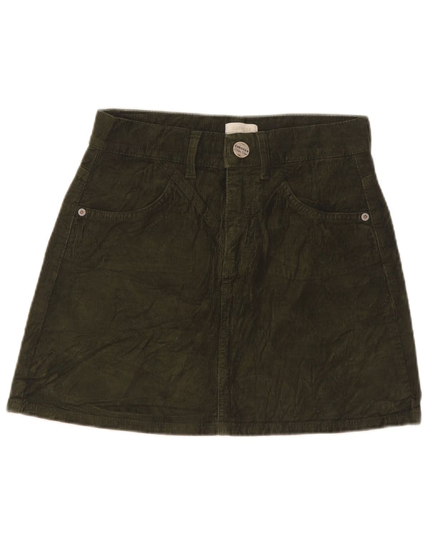 Carrera Womens Mini Corduroy Skirt IT 38 XS W26 Green Cotton