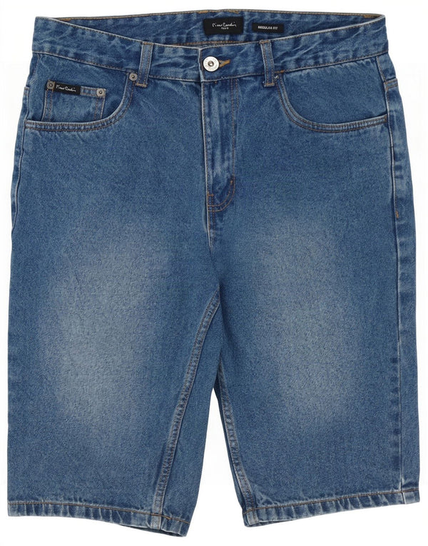 Pierre Cardin Mens Regular Fit Denim Shorts Medium W32 Blue Cotton
