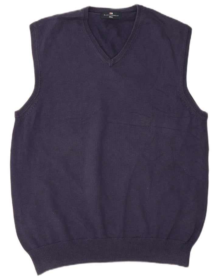 Marks & Spencer Mens Blue Harbour Vest Tank Top Large Navy Blue Cotton