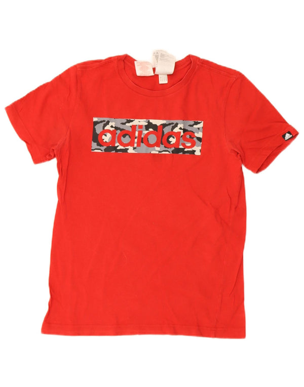 Adidas Boys Graphic T-Shirt Top 11-12 Years Red Cotton