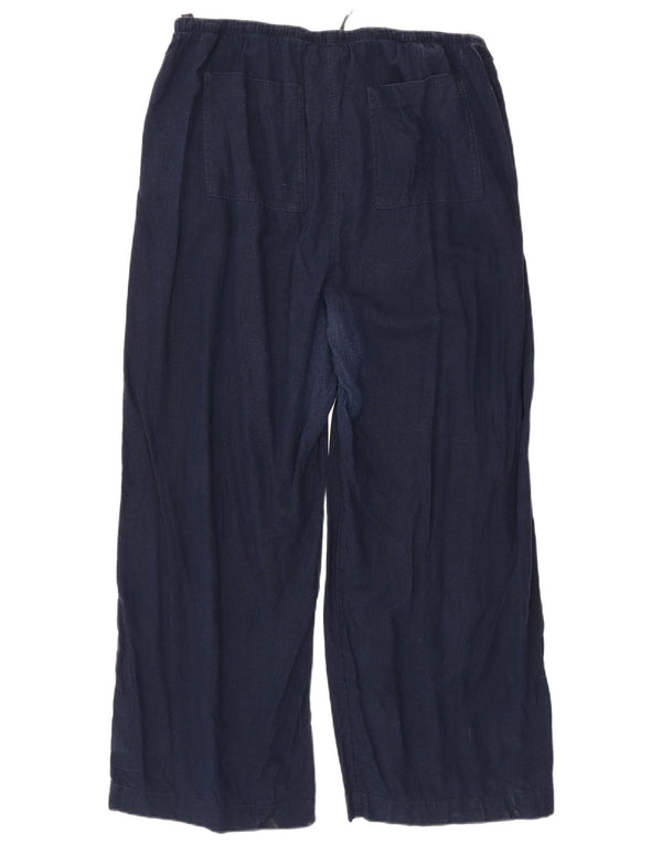 Marks & Spencer Womens High Waist Chino Trousers UK 18 XL W36 L29 Navy Blue