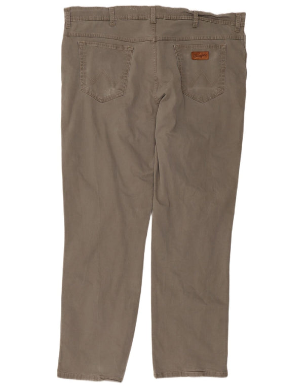 Wrangler Mens Texas Stretch Straight Casual Trousers W42 L32 Grey Cotton