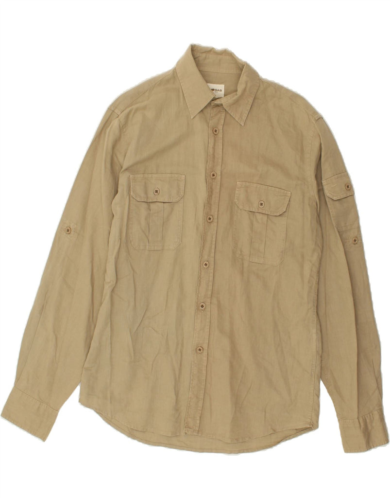GAS Mens Regular Fit Shirt Large Beige Ramie Vintage Gas and Second-Hand Gas from Messina Hembry 