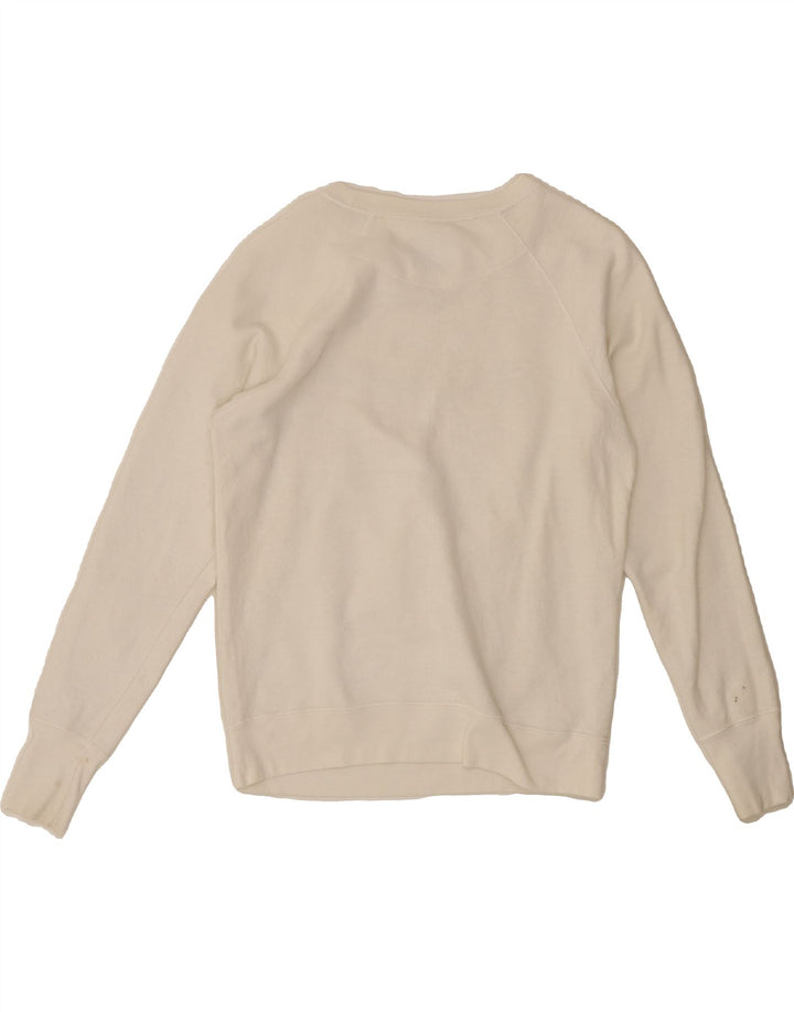 CHAMPION Womens Graphic Sweatshirt Jumper UK 14 Medium White Vintage Champion and Second-Hand Champion from Messina Hembry 