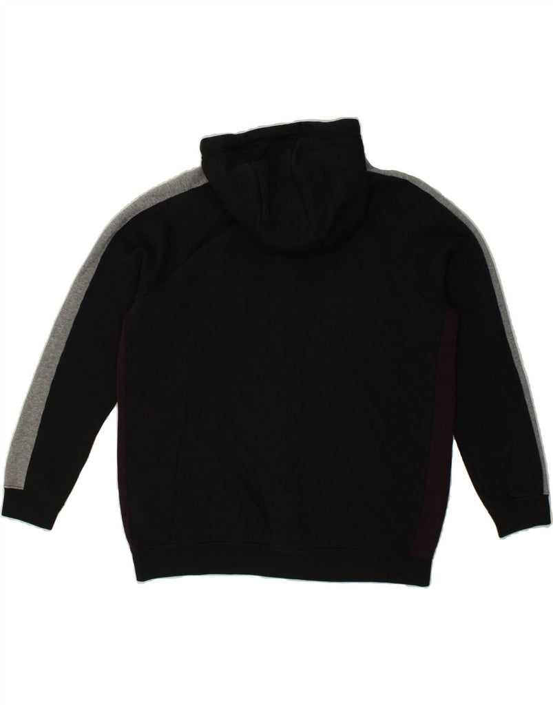 NIKE Womens Graphic Zip Hoodie Sweater UK 16 Large Black Colourblock | Vintage Nike | Thrift | Second-Hand Nike | Used Clothing | Messina Hembry 