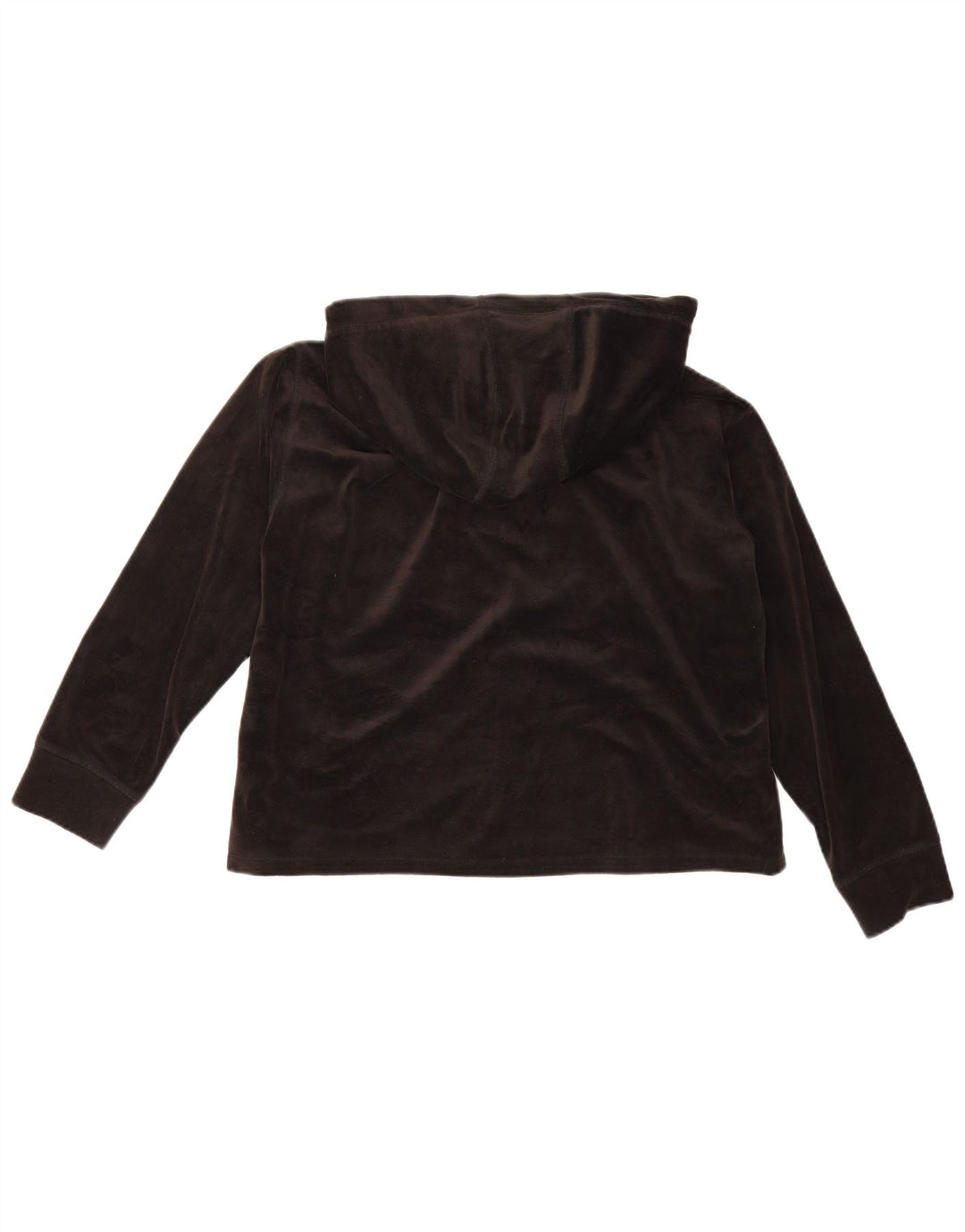Dkny Womens Oversized Hooded Velour Top Long Sleeve UK 12 Medium Black