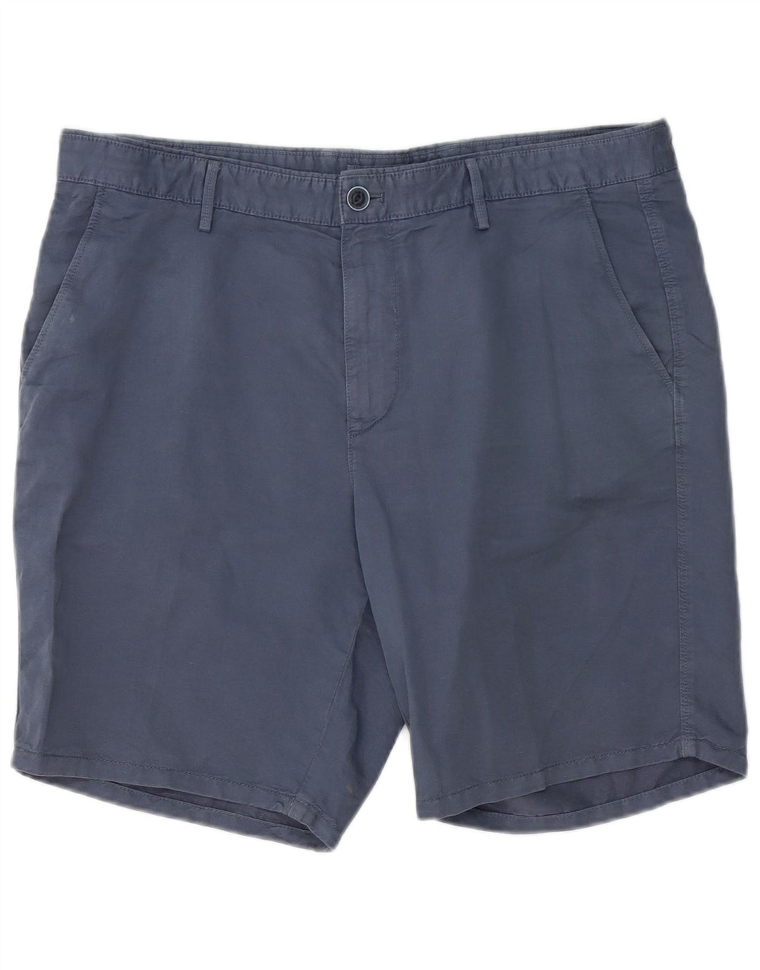MASSIMO DUTTI Mens Chino Shorts EU 42 Large W32 Navy Blue Cotton