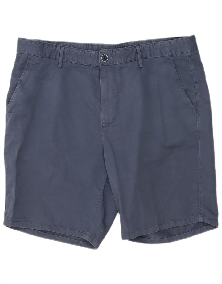 MASSIMO DUTTI Mens Chino Shorts EU 42 Large W32 Navy Blue Cotton