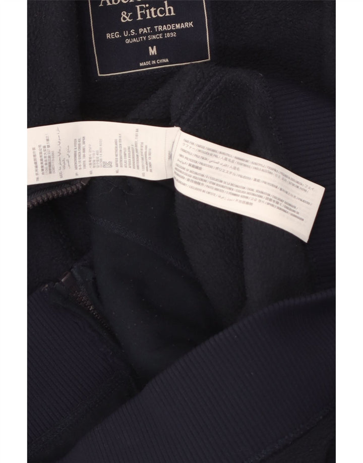 Abercrombie & Fitch Mens Fleece Jacket UK 38 Medium Navy Blue Polyester