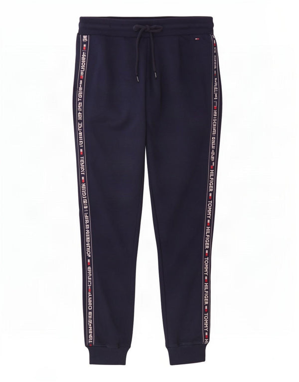 Tommy Hilfiger Womens Graphic Tracksuit Trousers Joggers UK 6 XS Navy Blue