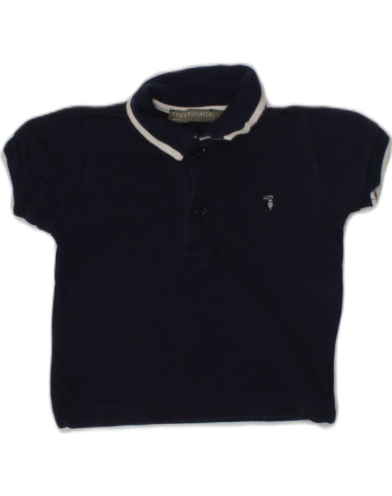 TRUSSARDI Baby Boys Polo Shirt 3-6 Months Navy Blue Cotton | Vintage Trussardi | Thrift | Second-Hand Trussardi | Used Clothing | Messina Hembry 