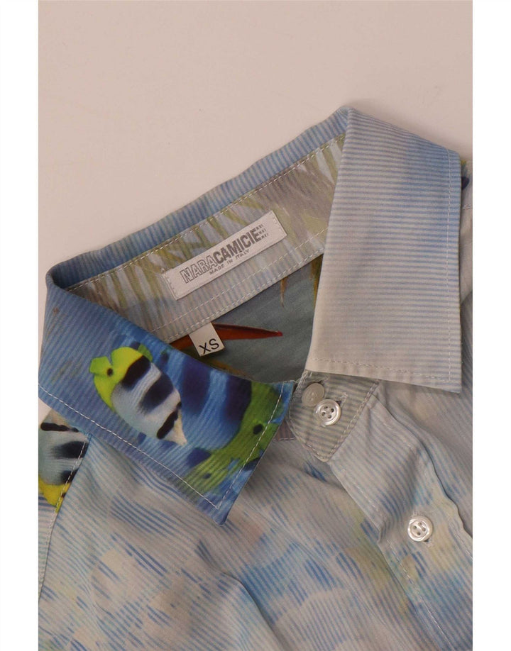 Naracamicee Mens Graphic Shirt XS Blue Hawaiian