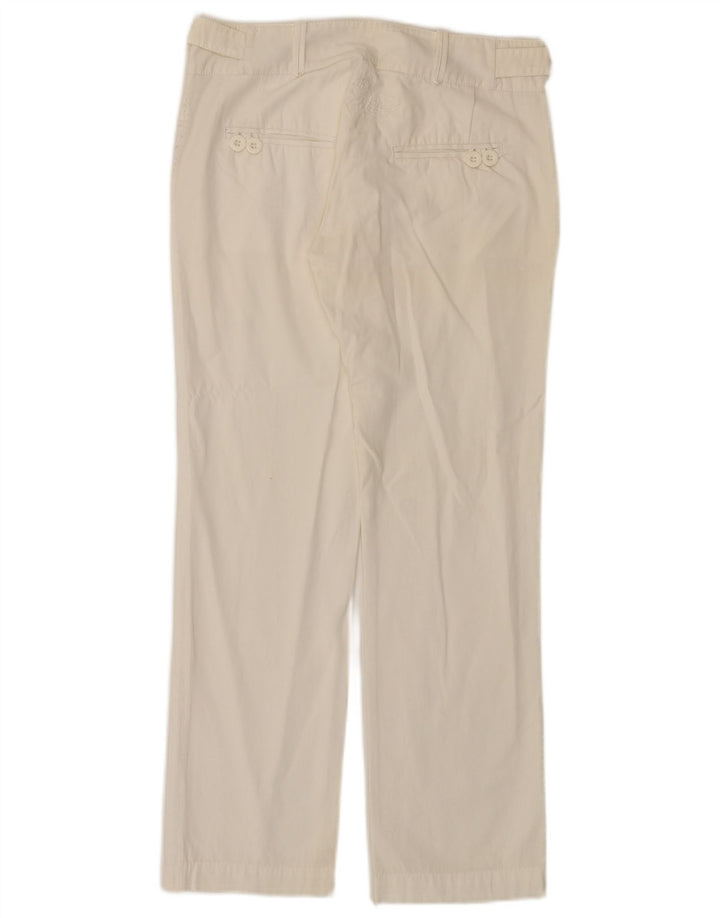 DESIGUAL Womens Straight Chino Trousers EU 38 Medium W30 L28 White Cotton