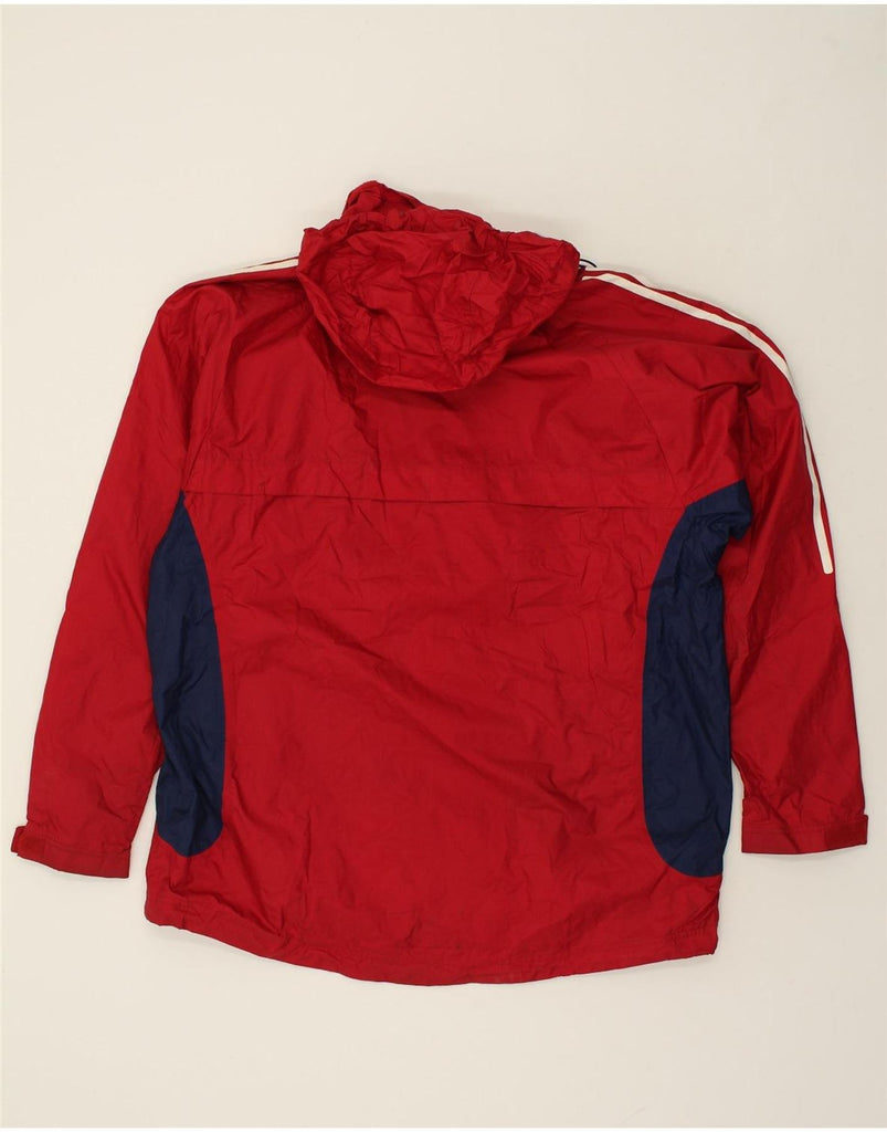 ADIDAS Mens Hooded Tracksuit Top Jacket UK 42/44 Large Red Polyamide | Vintage Adidas | Thrift | Second-Hand Adidas | Used Clothing | Messina Hembry 