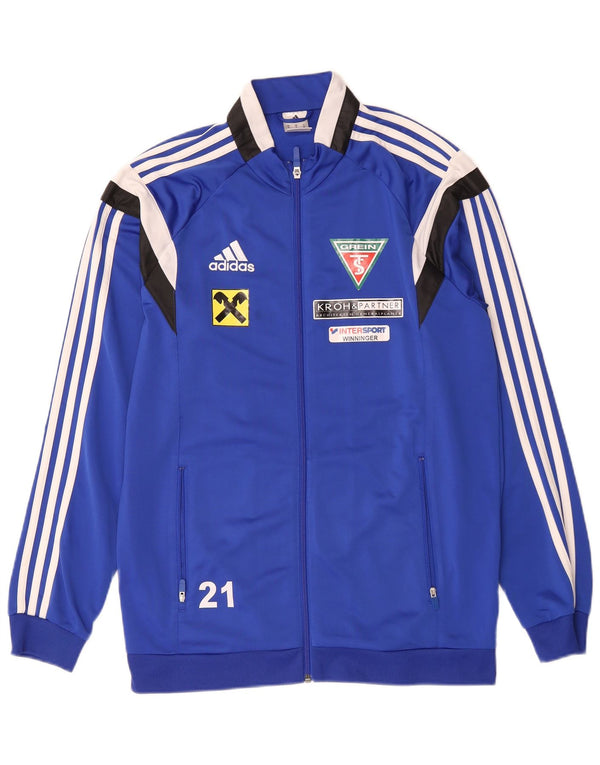 Adidas Mens Graphic Tracksuit Top Jacket Medium Blue Colourblock Polyester