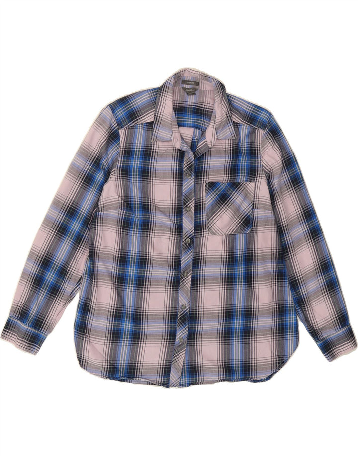 EDDIE BAUER Womens Classic Fit Flannel Shirt UK 16 Large Blue Check Vintage Eddie Bauer and Second-Hand Eddie Bauer from Messina Hembry 
