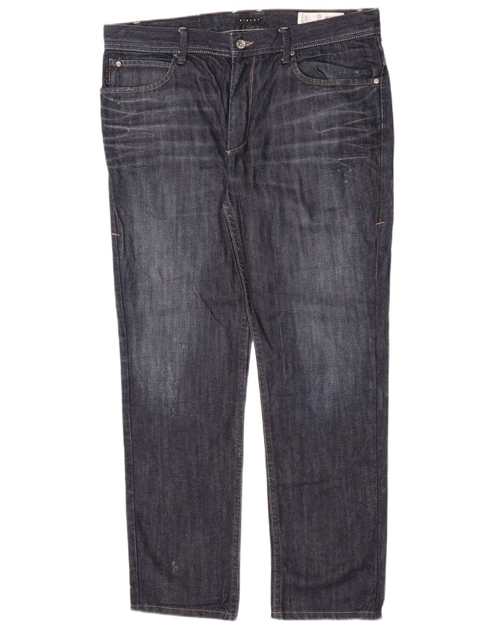 Sisley Mens Belfast Slim Jeans W35 L30 Navy Blue Cotton