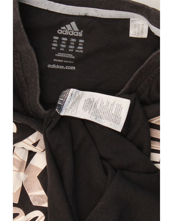 ADIDAS Mens Los Angeles Lakers Graphic T-Shirt Top 2XL Black Cotton